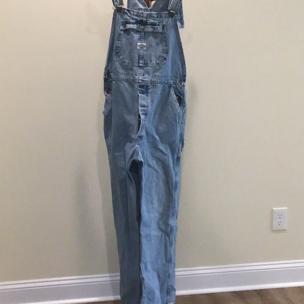 Lee vintage acid wash denim Dungarees/overalls buttonfly  adjustable strap sizeL